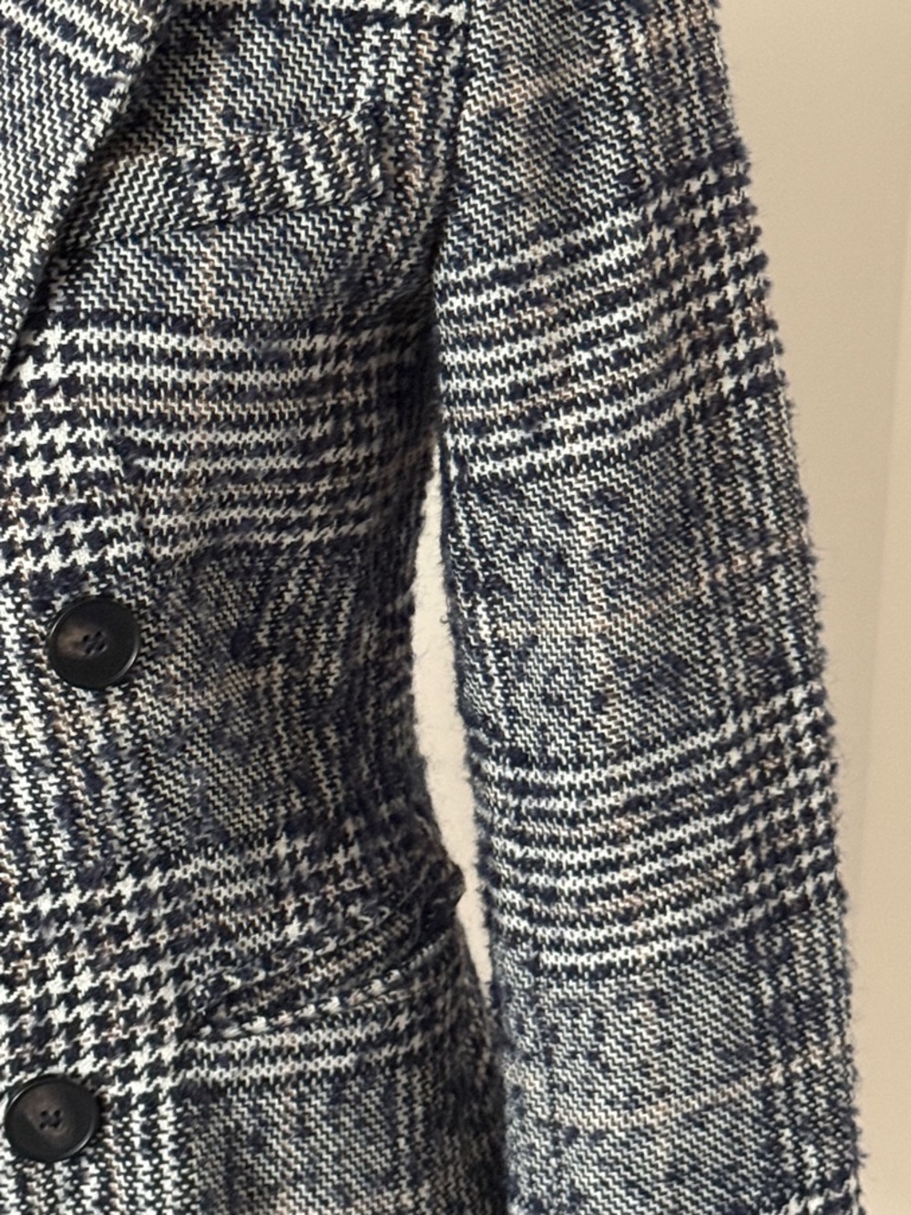 Zara Black and White Plaid Double-Breasted Blazer - Picture 2 of 8